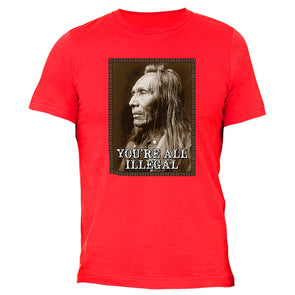 XtraFly Apparel Men's You're All Illegal Native 2nd Amendment Crewneck Short Sleeve T-shirt