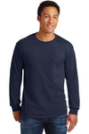 Gildan Ultra Cotton 100% Cotton Long Sleeve T-Shirt with Pocket