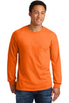 Gildan Ultra Cotton 100% Cotton Long Sleeve T-Shirt with Pocket
