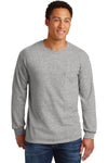 Gildan Ultra Cotton 100% Cotton Long Sleeve T-Shirt with Pocket