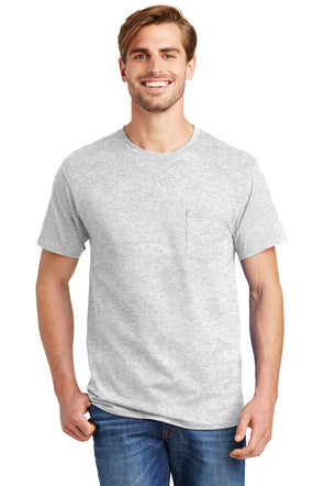 Hanes Tagless 100% Cotton T-Shirt with Pocket
