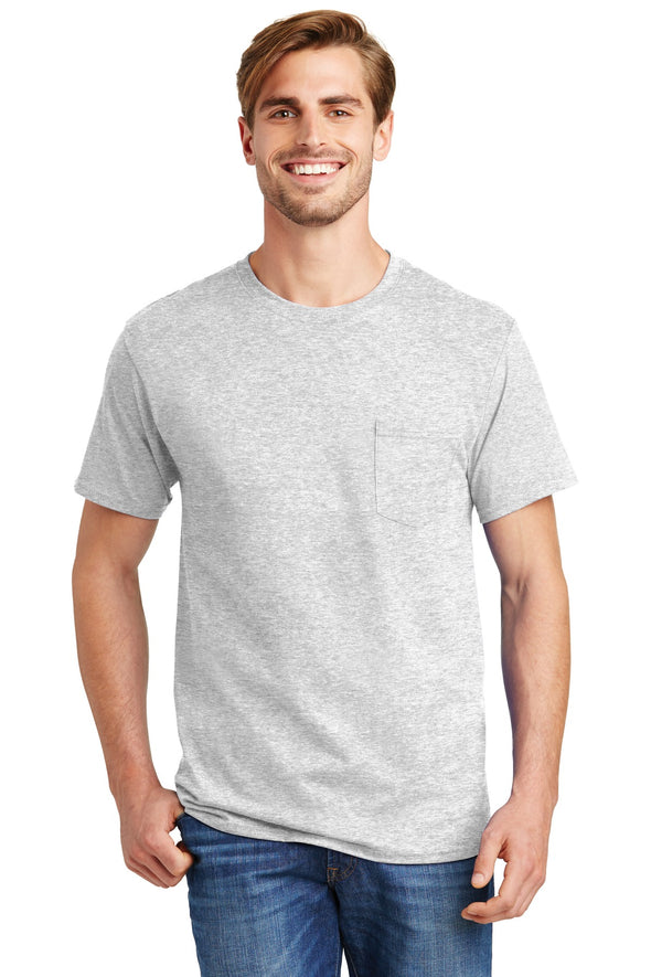 Hanes Tagless 100% Cotton T-Shirt with Pocket