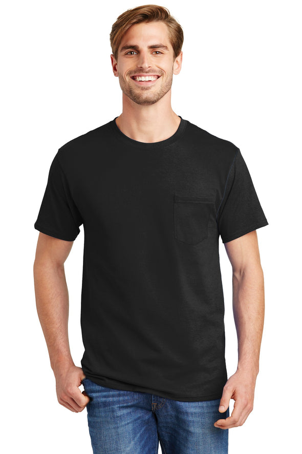 Hanes Tagless 100% Cotton T-Shirt with Pocket