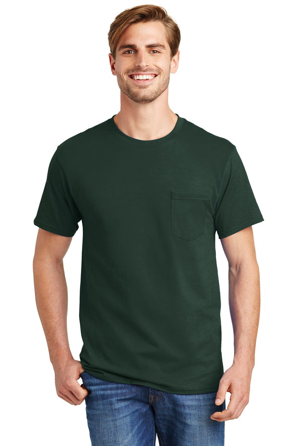 Hanes Tagless 100% Cotton T-Shirt with Pocket