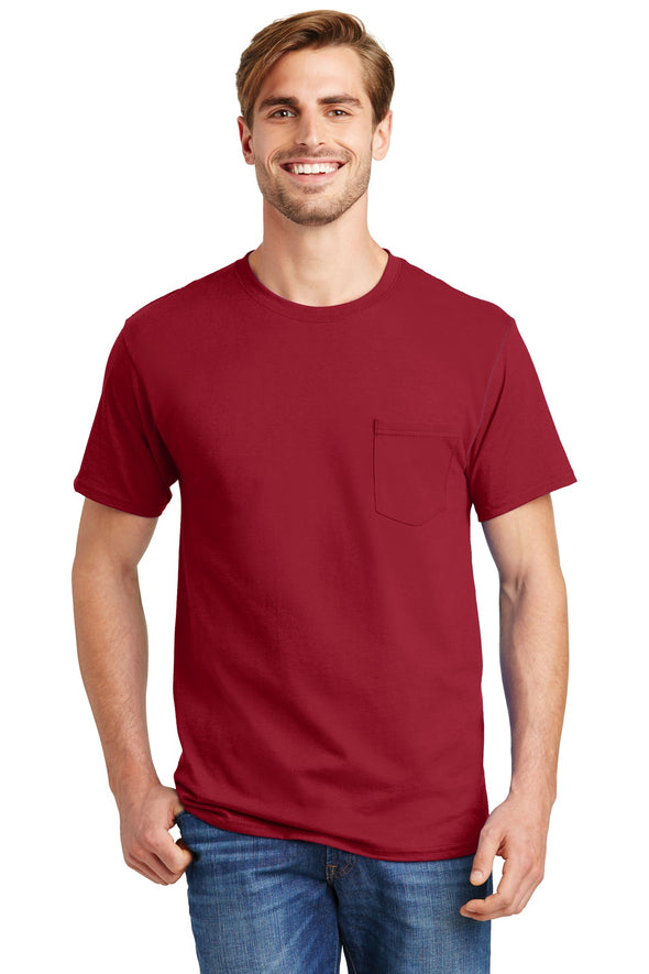 Hanes Tagless 100% Cotton T-Shirt with Pocket