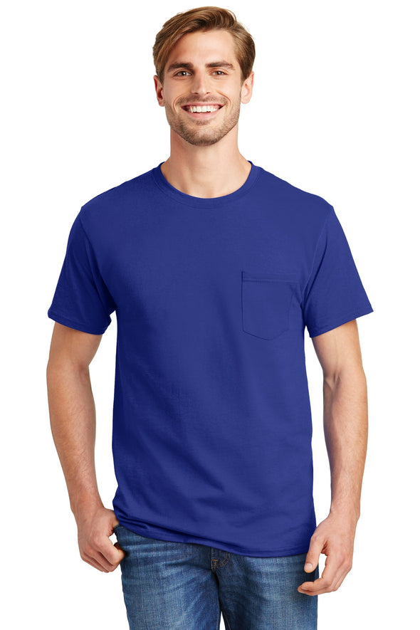 Hanes Tagless 100% Cotton T-Shirt with Pocket