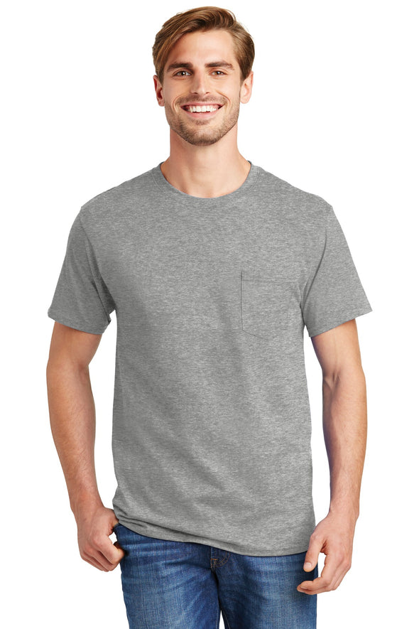 Hanes Tagless 100% Cotton T-Shirt with Pocket