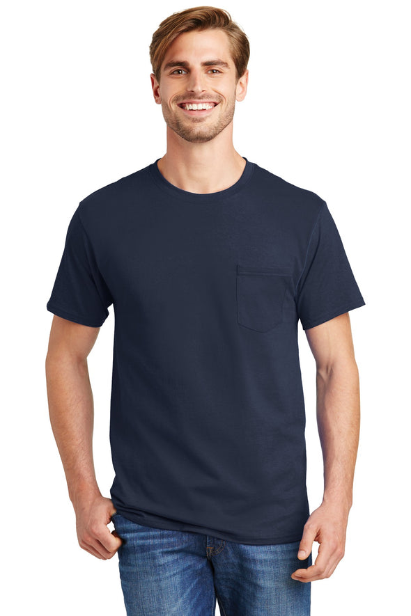 Hanes Tagless 100% Cotton T-Shirt with Pocket