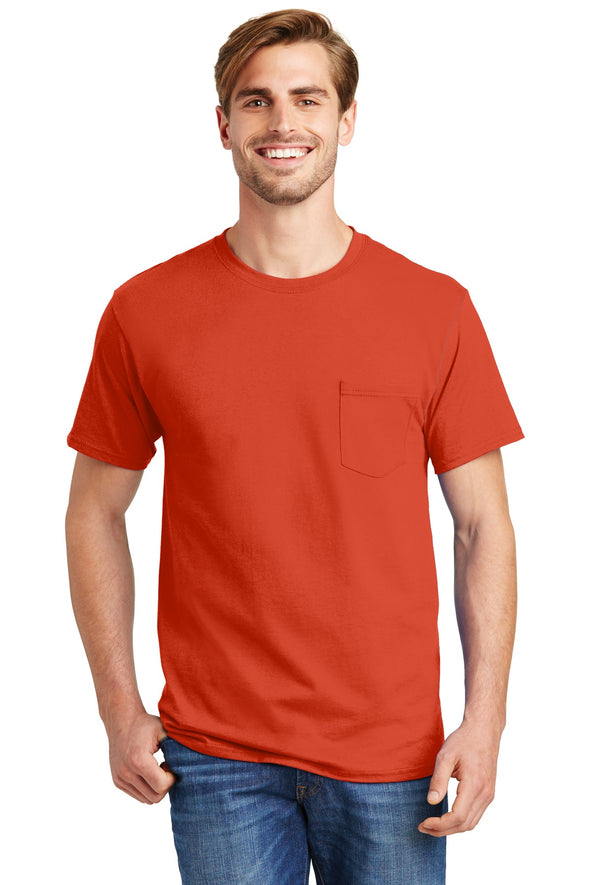 Hanes Tagless 100% Cotton T-Shirt with Pocket