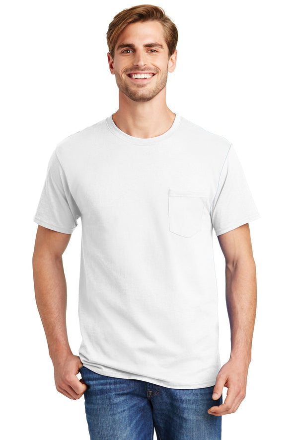Hanes Tagless 100% Cotton T-Shirt with Pocket