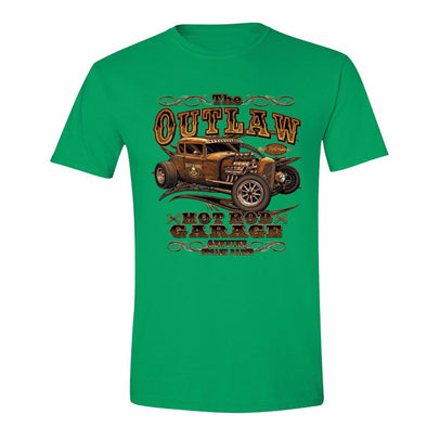 XtraFly Apparel Men's Outlaw Hotrod Car Truck Garage Crewneck Short Sleeve T-shirt