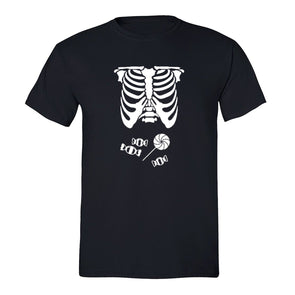 XtraFly Apparel Men's Skeleton Candy Belly Halloween Pumpkin Crewneck Short Sleeve T-shirt