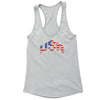 XtraFly Apparel Women's USA Flag American Pride Racer-back Tank-Top