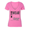 XtraFly Apparel Women's Wear Pink Special Breast Cancer Ribbon V-neck Short Sleeve T-shirt