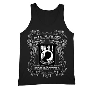 XtraFly Apparel Men's Never Forgotten Military Pow Mia Tank-Top