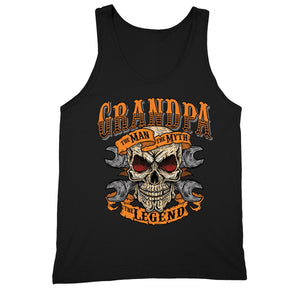 XtraFly Apparel Men's Grandpa Man Myth Legend Skulls Day Of Dead Tank-Top