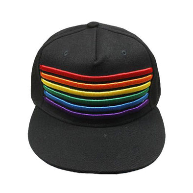 XtraFly Apparel Rainbow Pride Striped Snapback Hat Cap 3D Embroidered
