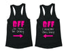 XtraFly Apparel BFF Crazy Pink Valentine's Matching Couples Racer-back Tank-Top