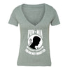 XtraFly Apparel Women's Not Forgotten Military Pow Mia V-neck Short Sleeve T-shirt