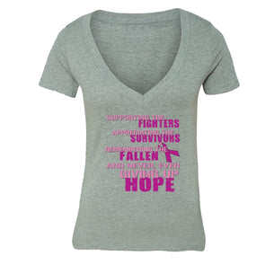 XtraFly Apparel Women's Breast Cancer Awareness V-neck Short Sleeve T-shirt