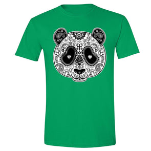 XtraFly Apparel Men's Panda Sugarskull Skulls Day Of Dead Crewneck Short Sleeve T-shirt