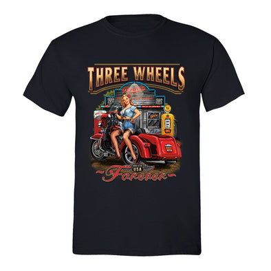 XtraFly Apparel Men's Three Wheels Car Truck Garage Crewneck Short Sleeve T-shirt