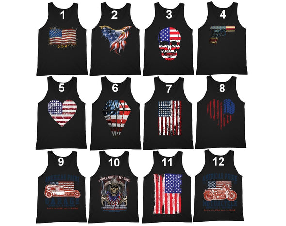 XtraFly Apparel Men's American Flag Distressed 4th of July Tank-Top