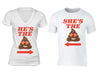 XtraFly Apparel He's the Shit Emoji Valentine's Matching Couples Short Sleeve T-shirt