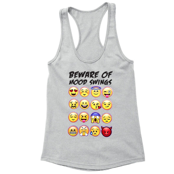 XtraFly Apparel Women's Mood Swings Emoji Novelty Gag Racer-back Tank-Top