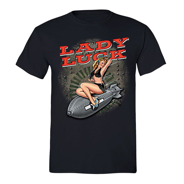 XtraFly Apparel Men's Lady Luck Bomb Military Pow Mia Crewneck Short Sleeve T-shirt