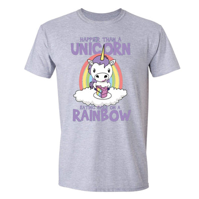 XtraFly Apparel Men's Unicorn Rainbow Cake Novelty Gag Crewneck Short Sleeve T-shirt