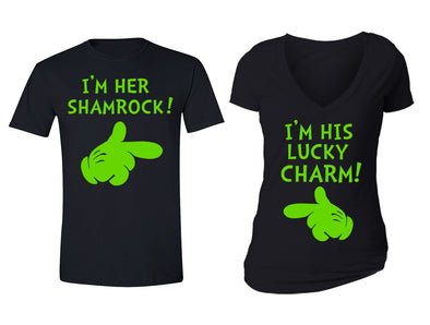 XtraFly Apparel Shamrock Lucky Charm St. Patrick's Matching Couples Short Sleeve T-shirt