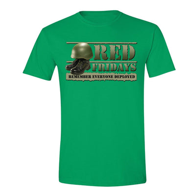 XtraFly Apparel Men's R.E.D. Red Fridays Military Pow Mia Crewneck Short Sleeve T-shirt