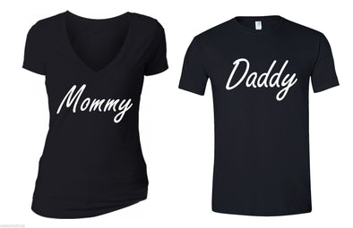 XtraFly Apparel Daddy Mommy Dad Mom Valentine's Matching Couples Short Sleeve T-shirt