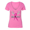 XtraFly Apparel Women's Breast Cancer Awareness V-neck Short Sleeve T-shirt