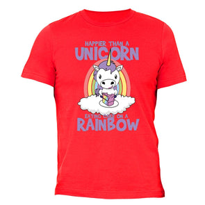 XtraFly Apparel Men's Unicorn Rainbow Cake Novelty Gag Crewneck Short Sleeve T-shirt