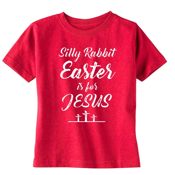 XtraFly Apparel Boys Silly Rabbit Jesus Cross Easter Crewneck Short Sleeve T-shirt