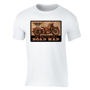 XtraFly Apparel Men's Road Map Route 66 Biker Motorcycle Crewneck Short Sleeve T-shirt