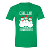 XtraFly Apparel Men's Chillin with My Snowmies Ugly Christmas Crewneck Short Sleeve T-shirt