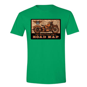 XtraFly Apparel Men's Road Map Route 66 Biker Motorcycle Crewneck Short Sleeve T-shirt