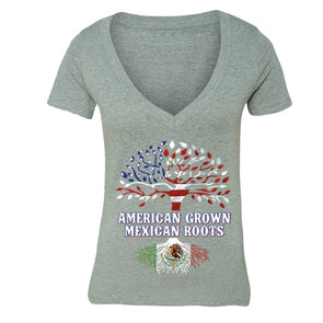 XtraFly Apparel Women's American Grown Mexican Heritage V-neck Short Sleeve T-shirt