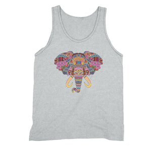 XtraFly Apparel Men's Elephant Head Tusk Pink Tribal Animal Tank-Top