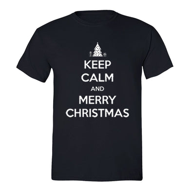 XtraFly Apparel Men's Keep Calm And Merry Ugly Christmas Crewneck Short Sleeve T-shirt