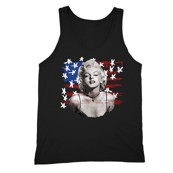 XtraFly Apparel Men's Marilyn Monroe USA Flag American Pride Tank-Top