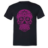 XtraFly Apparel Men's Pink Sugarskull Muerte Skulls Day Of Dead Crewneck Short Sleeve T-shirt