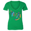 XtraFly Apparel Women's High Tie Dye 420  V-neck Short Sleeve T-shirt
