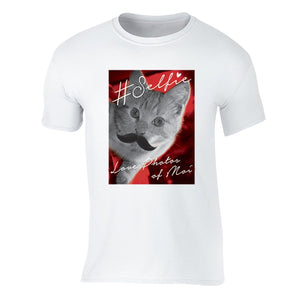 XtraFly Apparel Men's Selfie Cat Mustache Animal Lover Crewneck Short Sleeve T-shirt