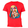XtraFly Apparel Men's Guadalupe Dia Los Muertos Marilyn Monroe Crewneck Short Sleeve T-shirt