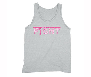XtraFly Apparel Men's I'm Here to Fight Pink Breast Cancer Ribbon Tank-Top