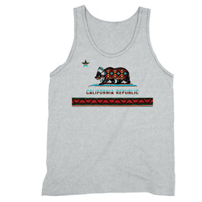 XtraFly Apparel Men's Aztec Tribal Native Bear California Pride Tank-Top